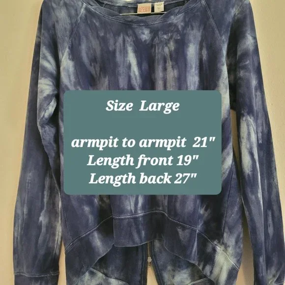 Canyon River Blues Womens Sz L Long Sleeve Tie Dye Terry Sweatshirt Hippie Top - Picture 6 of 11
